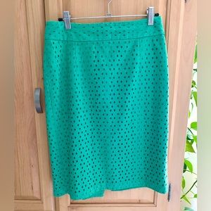 Banana Republic Kelly Green Eyelet Pencil Skirt Sz0